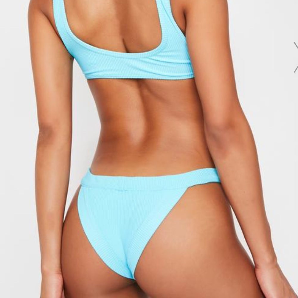 Frankies Bikinis Cole Ribbed Cheeky Bottom - Oasis - Sz Small